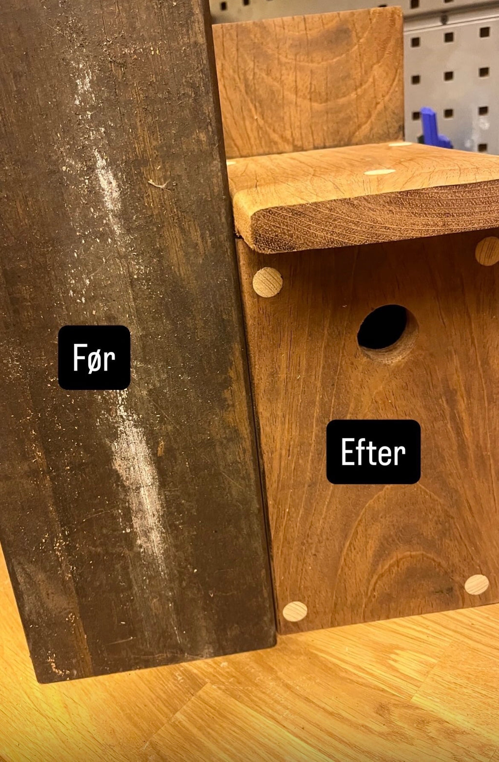 Fuglehuset i jatoba træ